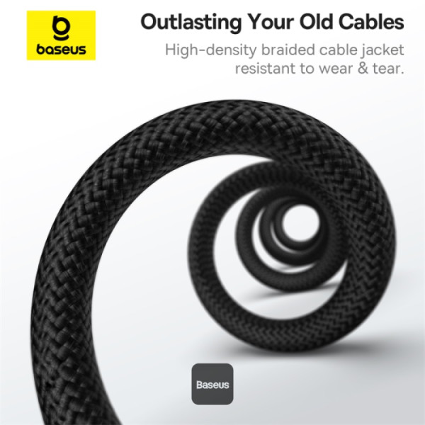 5-755 Baseus datový magnetický kabel Tungsten Gold USB-C/USB-C 1m 100W černý