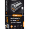 5-79 Aligator mini nabíječka do auta Power Delivery 30W, USB-C + USB-A, USB-C/USB-C kabel