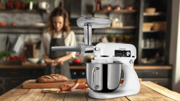 Salente DigiChef+, kuchyňský robot, mísa 6 litrů, celokovový, masomlýnek, digitální displej, bílý