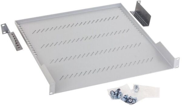 19" police A1 s perforací 450mm, max.40kg šedá