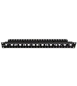 50274011222_s 19"patchpanel AMPARO pro 24 keystone SFA/SFB neosazený, 1U