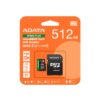 512p-1 Adata Speed Plus/Micro SD/512GB/UHS-I U3 / Class 10/+ Adaptér