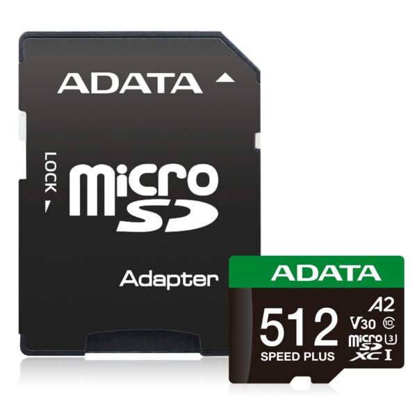 512s-2 Adata Speed Plus/Micro SD/512GB/UHS-I U3 / Class 10/+ Adaptér
