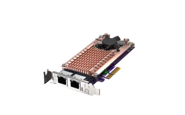 533_1614048931_rendering_QM2-2G2P2T.766 QNAP QM2 series, 2 x PCIe 2280 M.2 SSD slots, PCIe Gen3 x 4 , 2 x Intel I225LM 2.5GbE NBASE-T port
