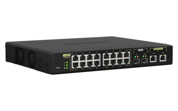 QNAP řízený switch QSW-M2116P-2T2S (16x 2,5GbE PoE+ RJ45 / 2x 10GbE RJ45 PoE++ / 2x 10GbE SFP+)