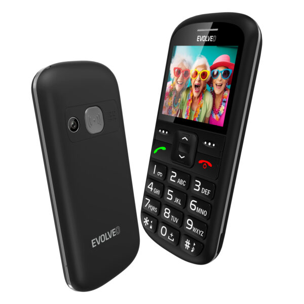 EVOLVEO EasyPhone XS, mobilní telefon pro seniory, černý