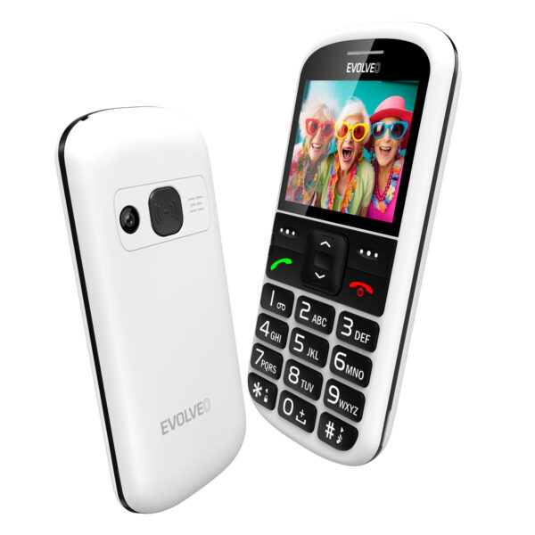 EVOLVEO EasyPhone XS, mobilní telefon pro seniory, bílý