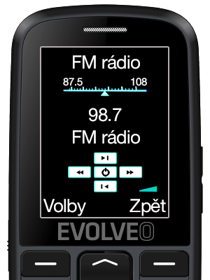 6-13 EVOLVEO EasyPhone EG, telefon pro seniory, nabíjecí stojánek a adaptér, černý