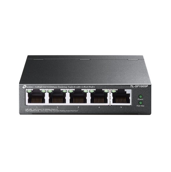 6-14 TP-Link TL-SF1005P 5x10/100 (4xPOE) 67W Desktop Steel CCTV Switch