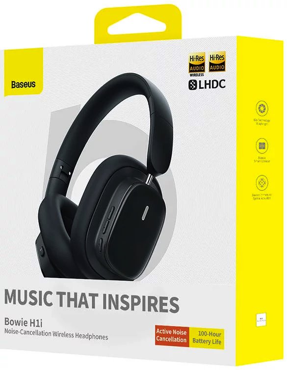 6-20 Baseus Bowie H1i/ANC/Jack/Drát/BT/Bezdrát/Černá