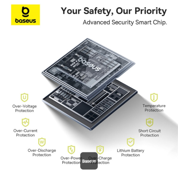 6-357 Baseus power banka Qpow 10000mAh 30W bílá s USB-C kabelem