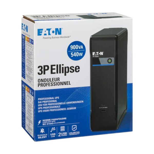 Eaton UPS1/1fáze,900VA -  3P Ellipse 900 USB DIN