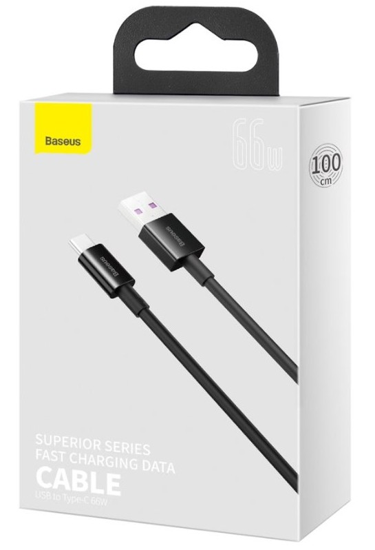 6-477 Baseus datový kabel Superior USB-C 1m 6A 66W černý