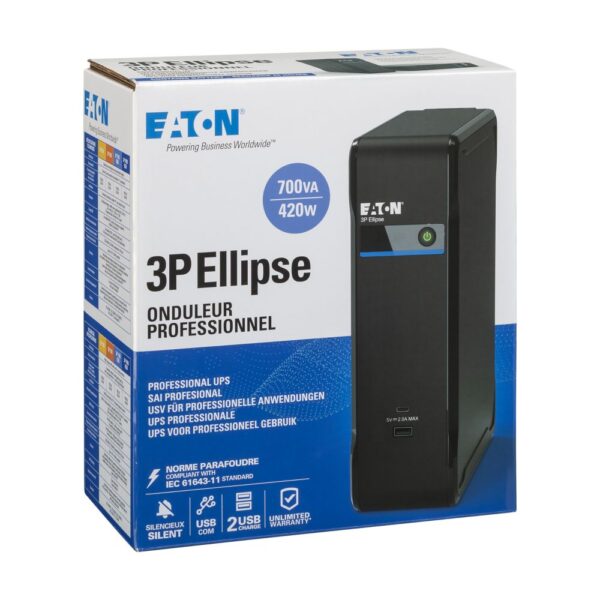 Eaton UPS 1/1fáze,700VA - 3P Ellipse 700 USB DIN