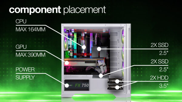 EVOLVEO Ptero Q2G,ATX/4x ARGB 120/sklo čelo+bok