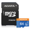 64s Adata/micro SDXC/64GB/UHS-I U1 / Class 10/+ Adaptér