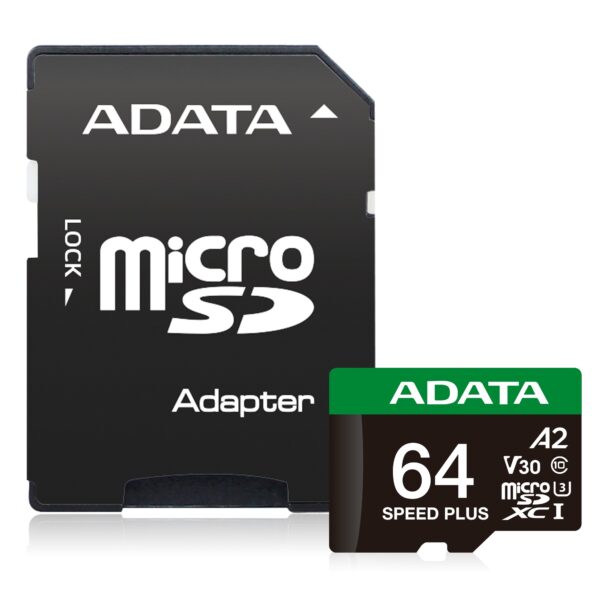 Adata Speed Plus/Micro SD/64GB/UHS-I U3 / Class 10/+ Adaptér