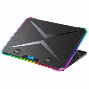 EVOLVEO Ania 9, chladící podložka pod notebook, 6x ventilátor, RGB obvodové podsvícení