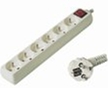 Prodlužovací přívod 230V, 2m, 6 zásuvek + vypínač