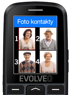 7-129 EVOLVEO EasyPhone EG, telefon pro seniory, nabíjecí stojánek a adaptér, černý