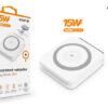 7-252 Bezdrátová nabíječka ALIGATOR Mag-Book 2v1, určeno pro MagSafe a nabíjení Apple Watch, 15W, bílá