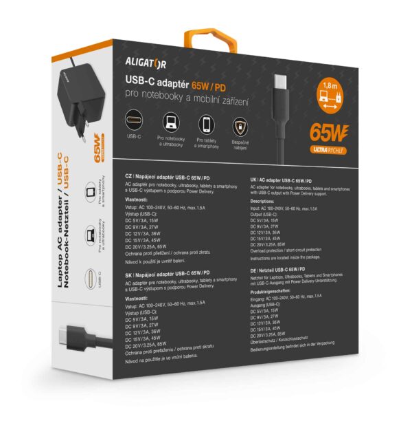 7-269 Aligator Power Delivery 65W USB-C adaptér