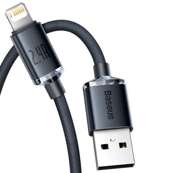 7-71 Baseus CAJY000001 Crystal Shine Series Datový Kabel USB - Lightning 20W 1,2m Black