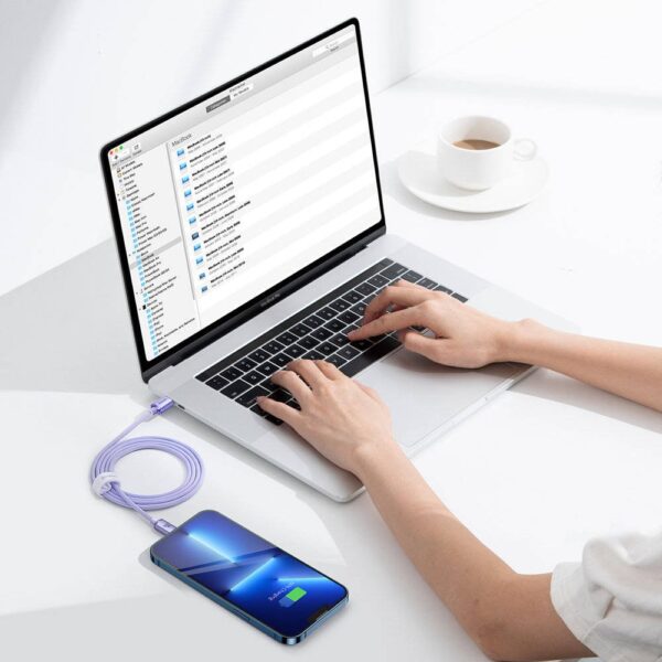 7-72 Baseus CAJY000205 Crystal Shine Series Datový Kabel USB-C - Lightning 20W 1,2m Purple