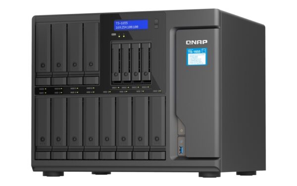 QNAP TS-1655-8G (8core 2,8GHz, 8GB RAM, 12x 3,5"+4x 2,5" SATA, 2x M.2 NVMe slot, 2x 2,5GbE, 3x PCIe)
