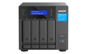 QNAP TVS-h474-PT-8G (2core 3,7GHz, ZFS, 8GB RAM, 4x SATA, 2x M.2 NVMe, 2x PCIe, 2x 2,5GbE, 1x HDMI)