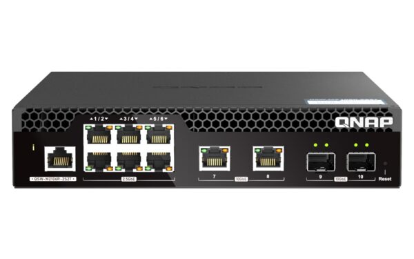 QNAP řízený switch QSW-M2106R-2S2T (6x 2,5GbE RJ45, 2x 10GbE RJ45, 2x 10GbE SFP+, malá šířka)