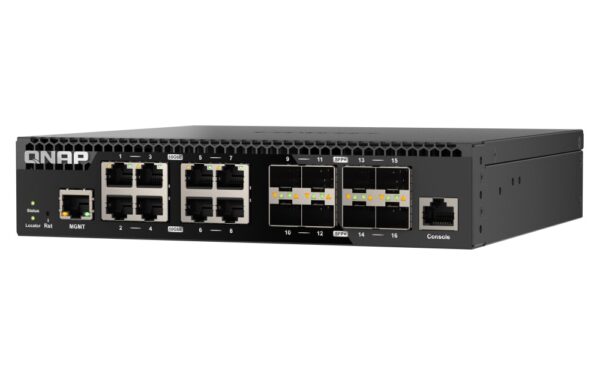 QNAP řízený switch QSW-M3216R-8S8T (8x 10GbE porty + 8x 10G SFP+ porty, poloviční šířka)