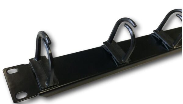 19" vyvazovací panel 1U 5x plast oko 3x3cm černý