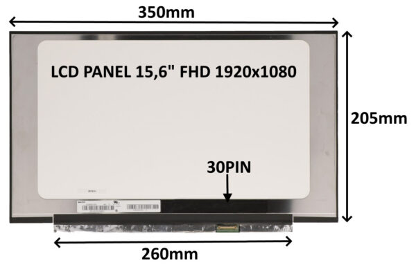 77030215_obr_s-2 LCD PANEL 15,6" FHD 1920x1080 30PIN MATNÝ IPS / BEZ ÚCHYTŮ