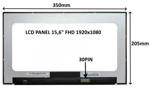 77042505_obr_s-2 LCD PANEL 15,6" FHD 1920x1080 30PIN MATNÝ IPS / BEZ ÚCHYTŮ