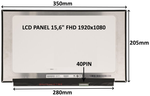 77043147_obr_s-2 LCD PANEL 15,6" FHD 1920x1080 40PIN MATNÝ IPS 120HZ / BEZ ÚCHYTŮ