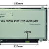 LCD PANEL 14,0" FHD 1920x1080 30PIN MATNÝ IPS / ÚCHYTY NAHOŘE A DOLE