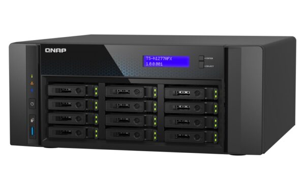 QNAP TS-h1277AFX-R7-32G (Ryzen 7 5,5GHz, ZFS, 32GB DDR5 ECC RAM, 12x 2,5" SATA, 2x 2,5GbE, 2x 10GbE)