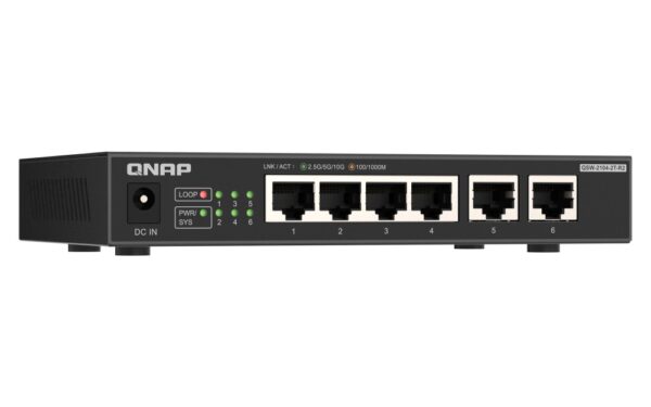 QNAP switch QSW-2104-2T-R2 (4x 2,5GbE RJ45 a 2x 10GbE RJ45)