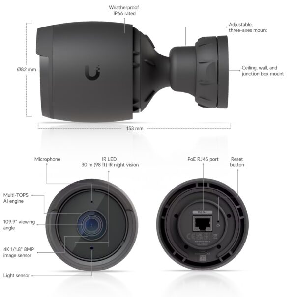 Ubiquiti UVC-G6-Bullet-B - UniFi Protect G6 Bullet, černá