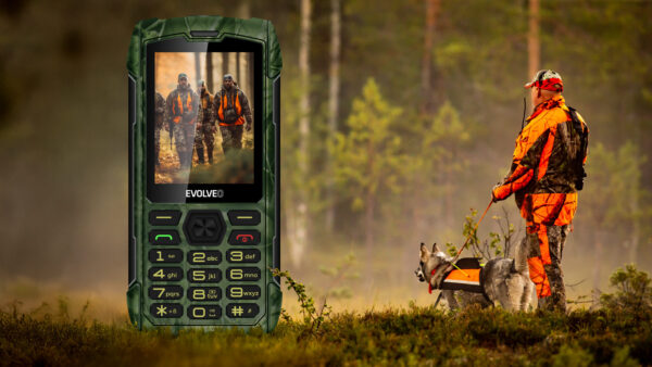 EVOLVEO StrongPhone H1, vodotěsný odolný Dual SIM telefon, lovecká kamufláž