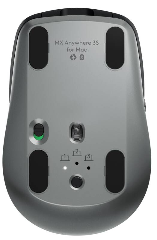 LOGITECH MX Anywhere 3S/Kancelářská/Laserová/Pro praváky/8 000 DPI/USB+BT/Grafitová