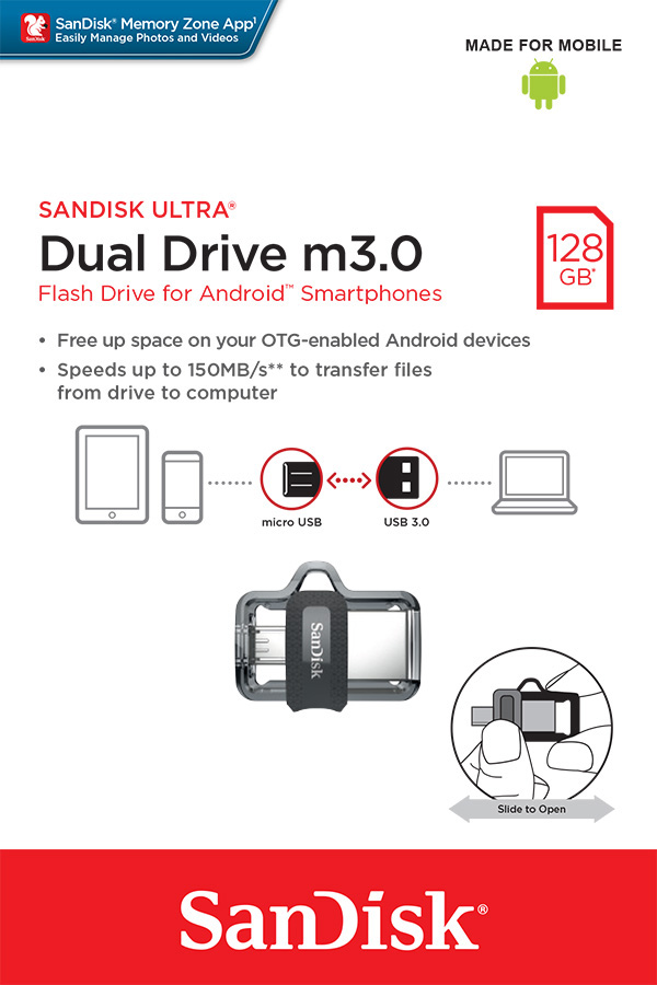 80-56-17474-128G_SDDD3_G46 SanDisk Ultra Dual Drive M3/128GB/USB 3.0/Micro USB + USB-A
