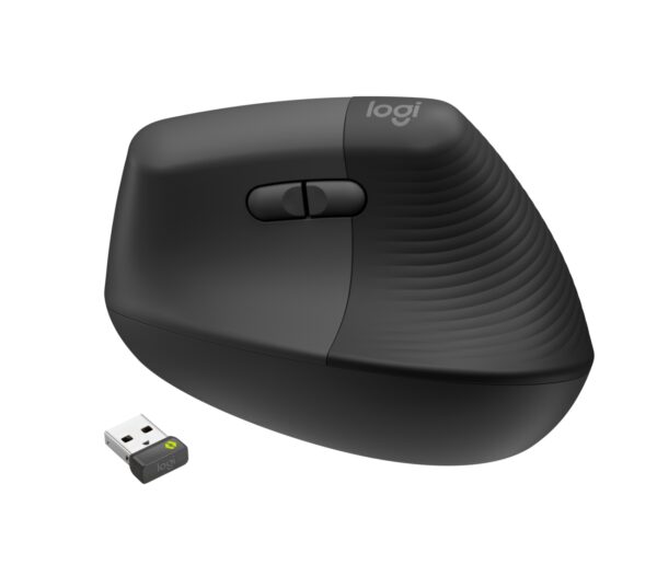 LOGITECH Lift For Business/Ergonomická/Optická/Pro praváky/4 000 DPI/USB+BT/Grafitová