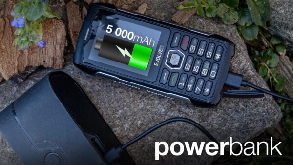 EVOLVEO StrongPhone H1, vodotěsný odolný Dual SIM telefon, černá-šedá