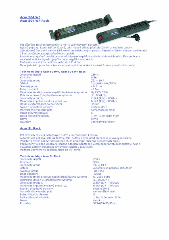 ACAR_502712132_navod_specs 19" napáj.pan.Acar 504WF 5x220V-3m black+přep.ochr