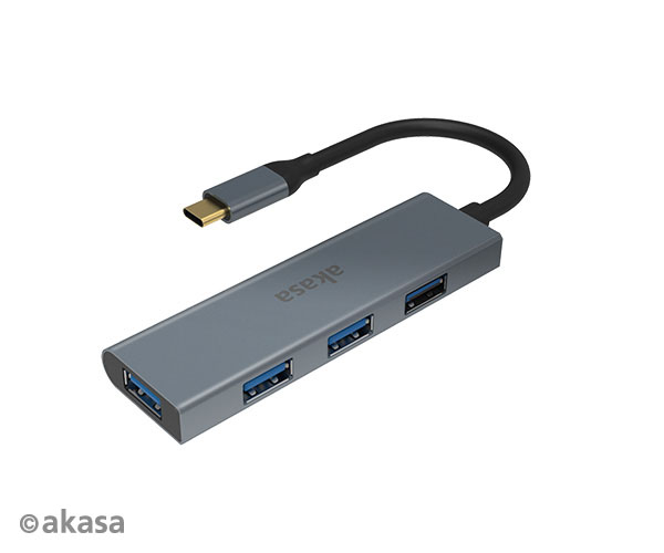 AKASA - externí USB hub - USB typ-C na 4 x USB 3.0