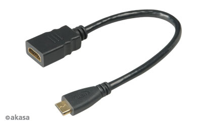 AK-CBHD10-25BK_f00 AKASA - HDMI na mini HDMI adaptér - 25 cm