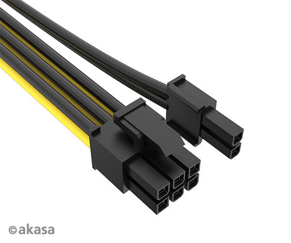 AKASA - 12V ATX 8-Pin na PCIe 6+2 pin adaptér