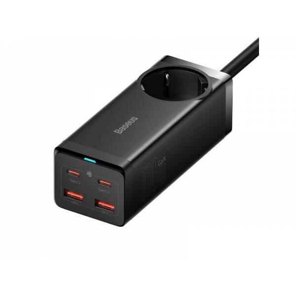 ATCUSBC100WQCBASBK_s-1 Baseus Rychlonabíječka do sítě GaN3 Pro, 2x USB-C, 2x USB + AC 100W s kabelem USB-C/USB-C černá